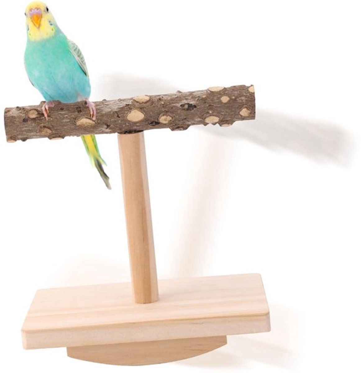 Houten Vogel Perch Stand - Speelstand voor Papegaaien - Verwijderbare Platform voor Cages