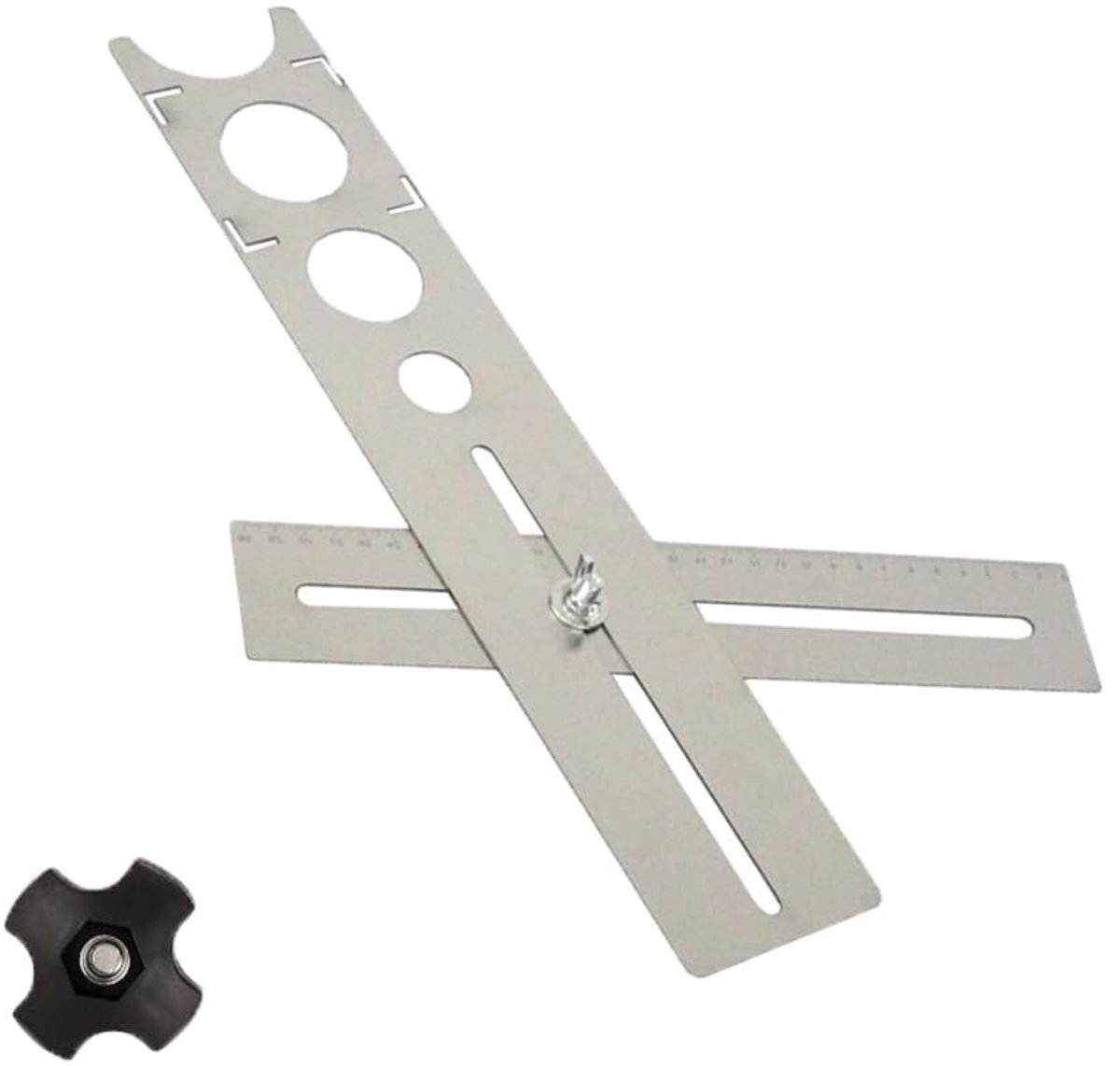 Tegel Gatzoeker - Boorgat Gids - Nauwkeurig Boren - Verstelbare Hoek - 60 cm - Zilver