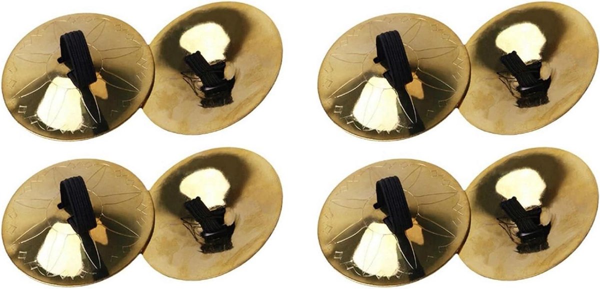 Koperen Vinger Cymbalen - Muziek Percussie - Dans Optredens - Duidelijk Geluid - 8 Stuks - Koper