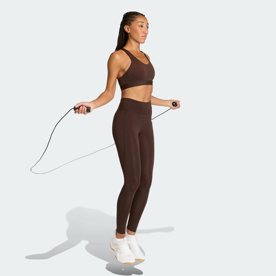 Adidas Performance Optimé Essentials Lange Legging Met Zakje - Dames - Bruin — afbeelding 5