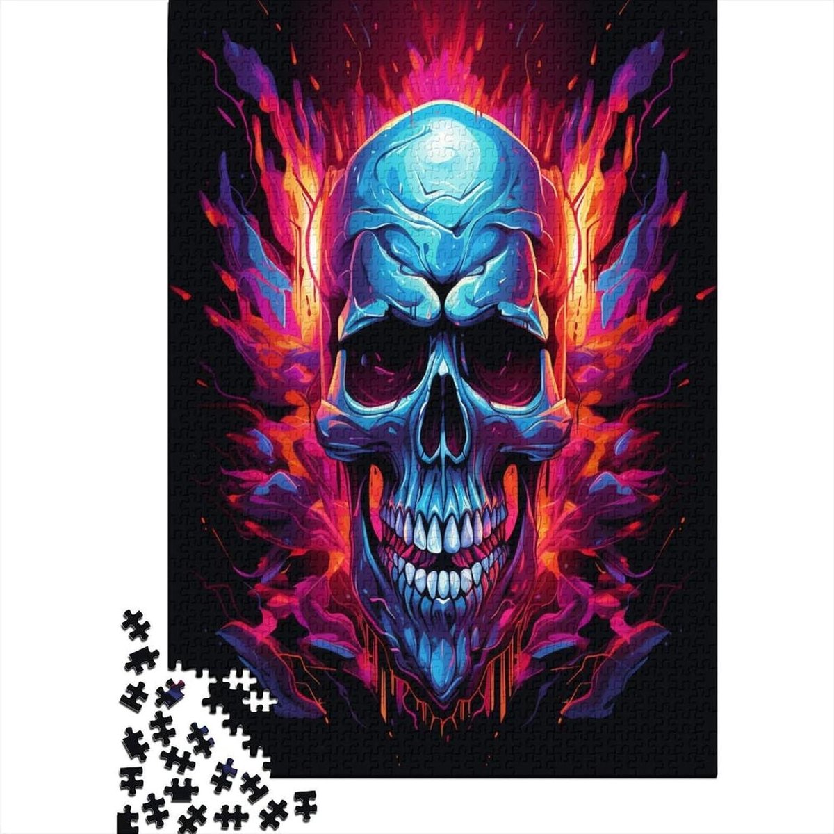 Legpuzzel Schedel - Puzzel Volwassenen - Ontspanning Thuis - Letters op Achterkant - 75 x 50 cm - Stijl-4