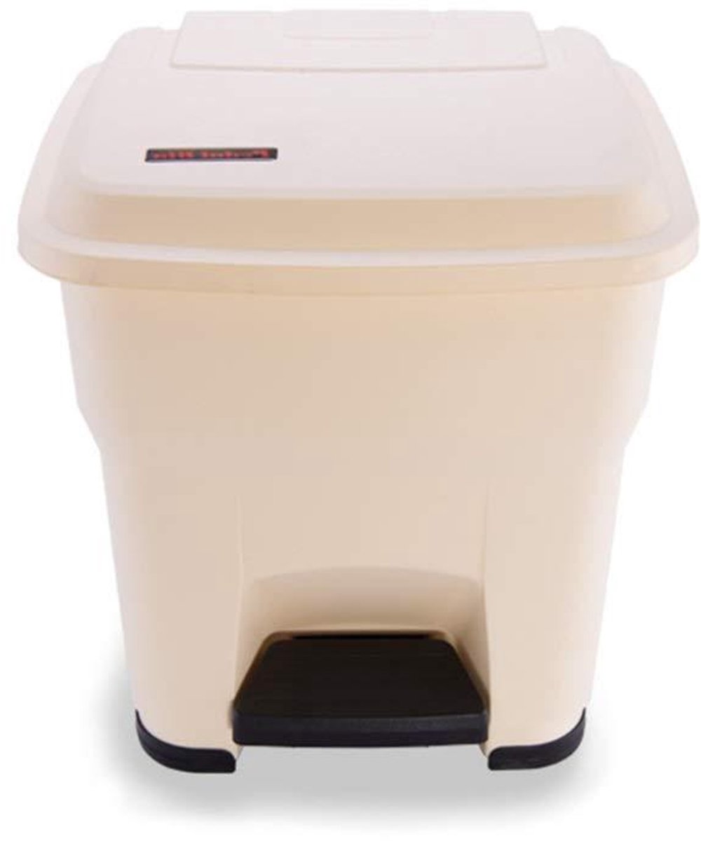 Prullenbak Met Pedaal - Afvalbak Binnen - Afval Scheiden - Grote Capaciteit - 30 Liter - Wit