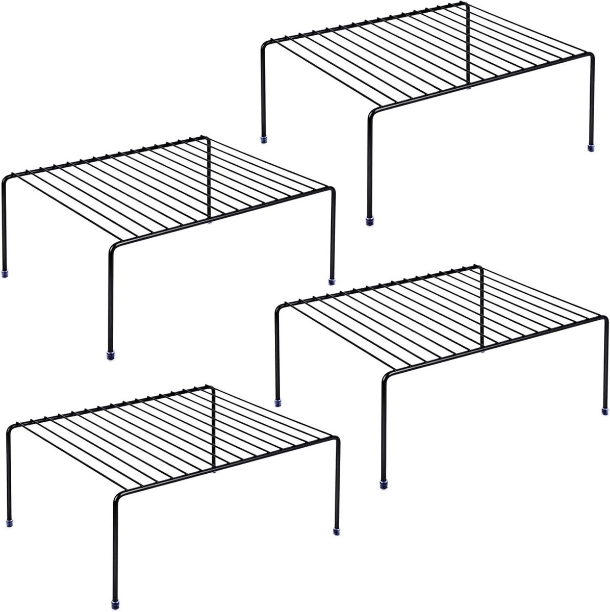 Opbergrek Keuken - Plank Organizer - Ruimte Besparen - Stapelbaar Ontwerp - 33 x 26 cm - Zwart