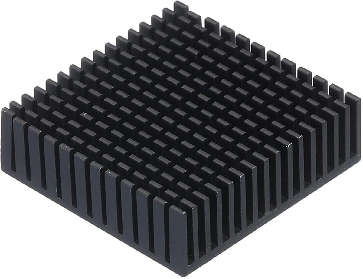 Aluminium Koellichaam - Koelplaat CPU - Componenten Koelen - Met Thermische Sticker - 50x50x15 mm - Zwart