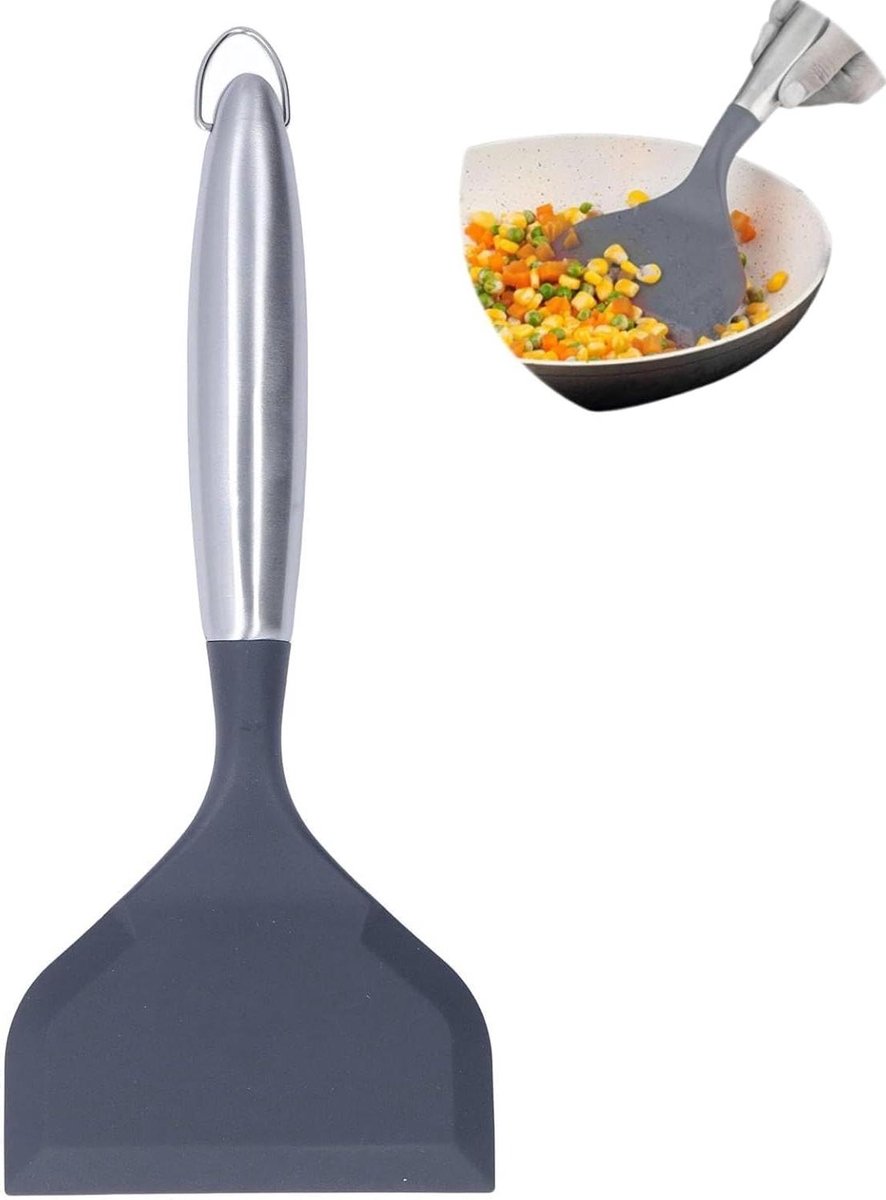 Siliconen Spatel - Keuken spatel - Koken en bakken - Hittebestendig - 11.6 x 26.5 cm - Grijs