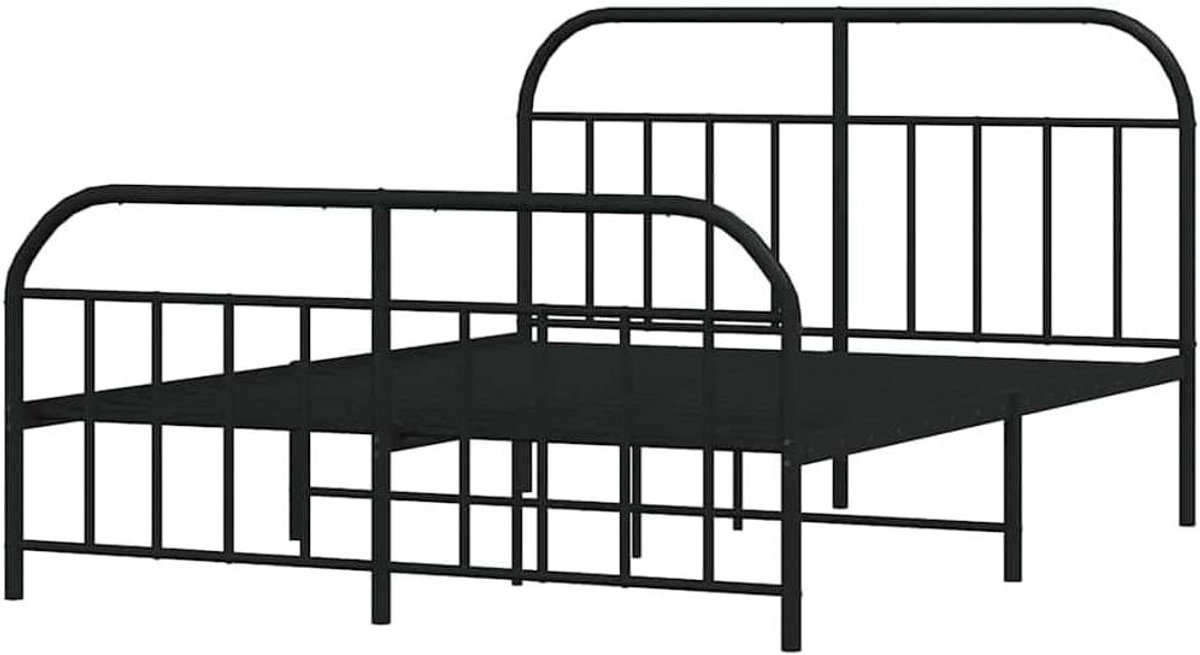Metalen Bedframe - Ledikant Bedombouw - Slaapkamer Inrichten - Robuuste Constructie - 140x200 cm - Zwart