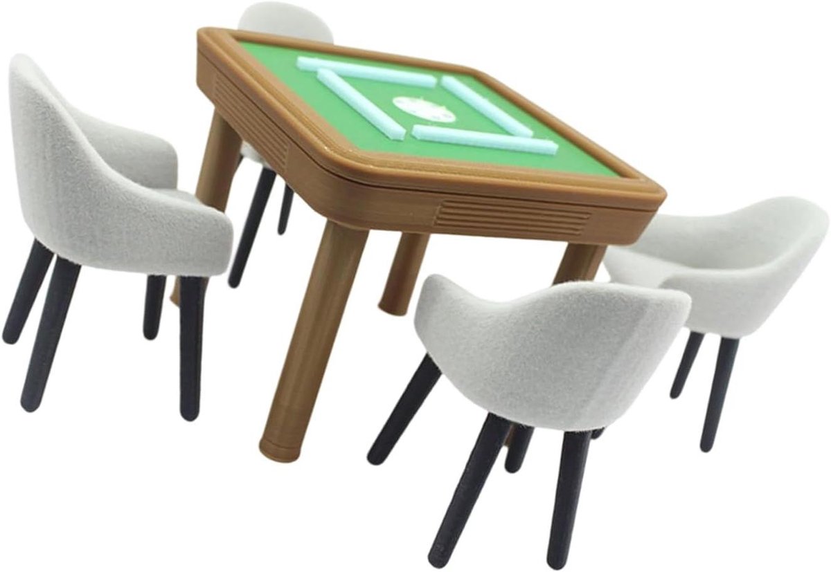 Miniatuur Mahjong Tafel Set - Poppenhuis Meubels - Poppenhuis Decoratie - Levensechte Details - Schaal 1/12 - Niet gespecificeerd