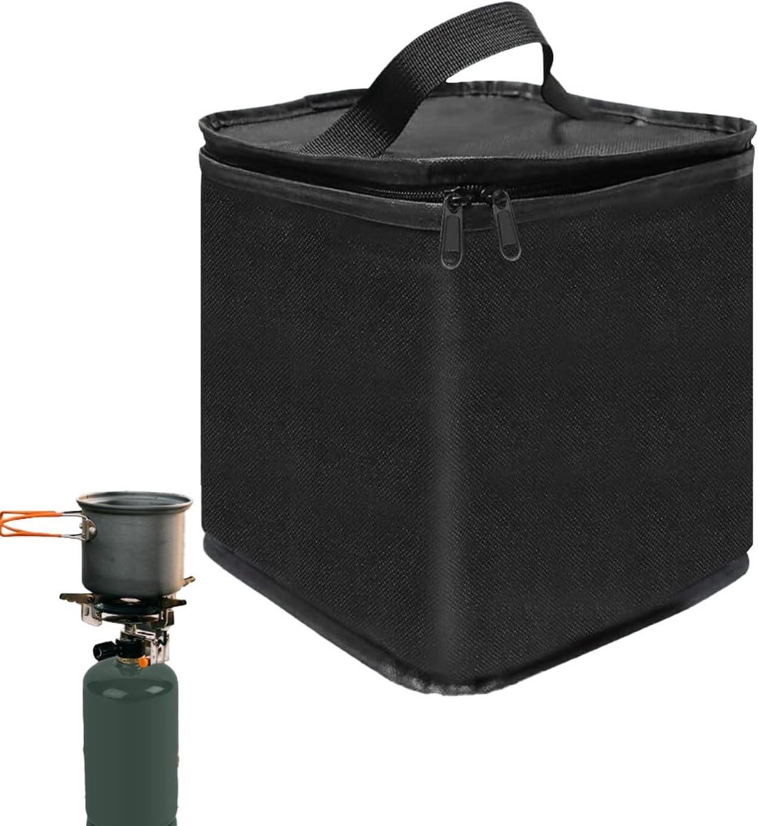 Propaantank Draagtas - Opbergzak Tank - Kamperen Buitensport - Ergonomisch Ontwerp - 24 cm - Zwart