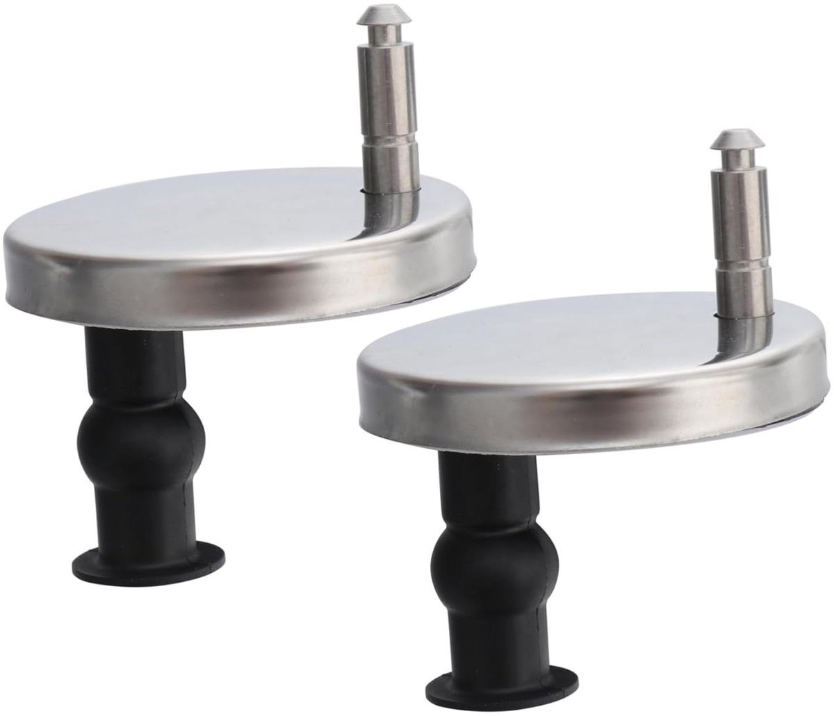 Toiletbril Bevestigingsset - Toiletzitting Scharnier - Reparatie Sanitair - Universele Pasvorm - 6 Stuks - Zilver