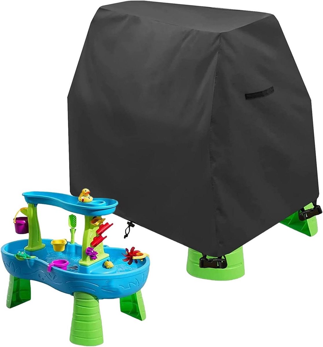 Watertafelhoes - Afdekhoes Tafel - Waterspeeltafel Beschermen - Waterdicht Stofdicht - 104 x 635 x 838 cm - Zwart