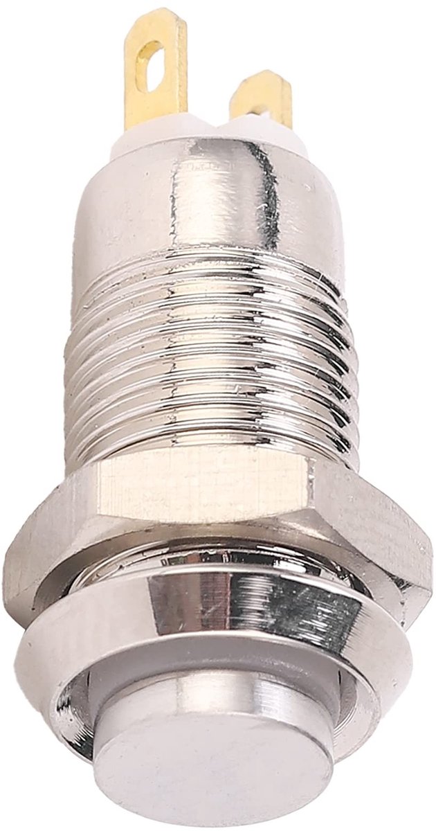 aladdien - Drukknop Schakelaar - 8mm Mini - RVS en Corrosiebestendig - Voor Deurbellen - Toegangscontrole - Betrouwbaar - Compact - Duurzaam