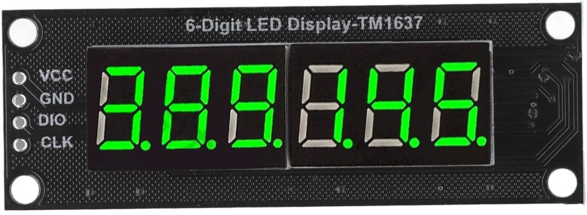 TM1637 LED Klokdisplay Module 0.36 inch - 6-Bit 7-Segment Groen