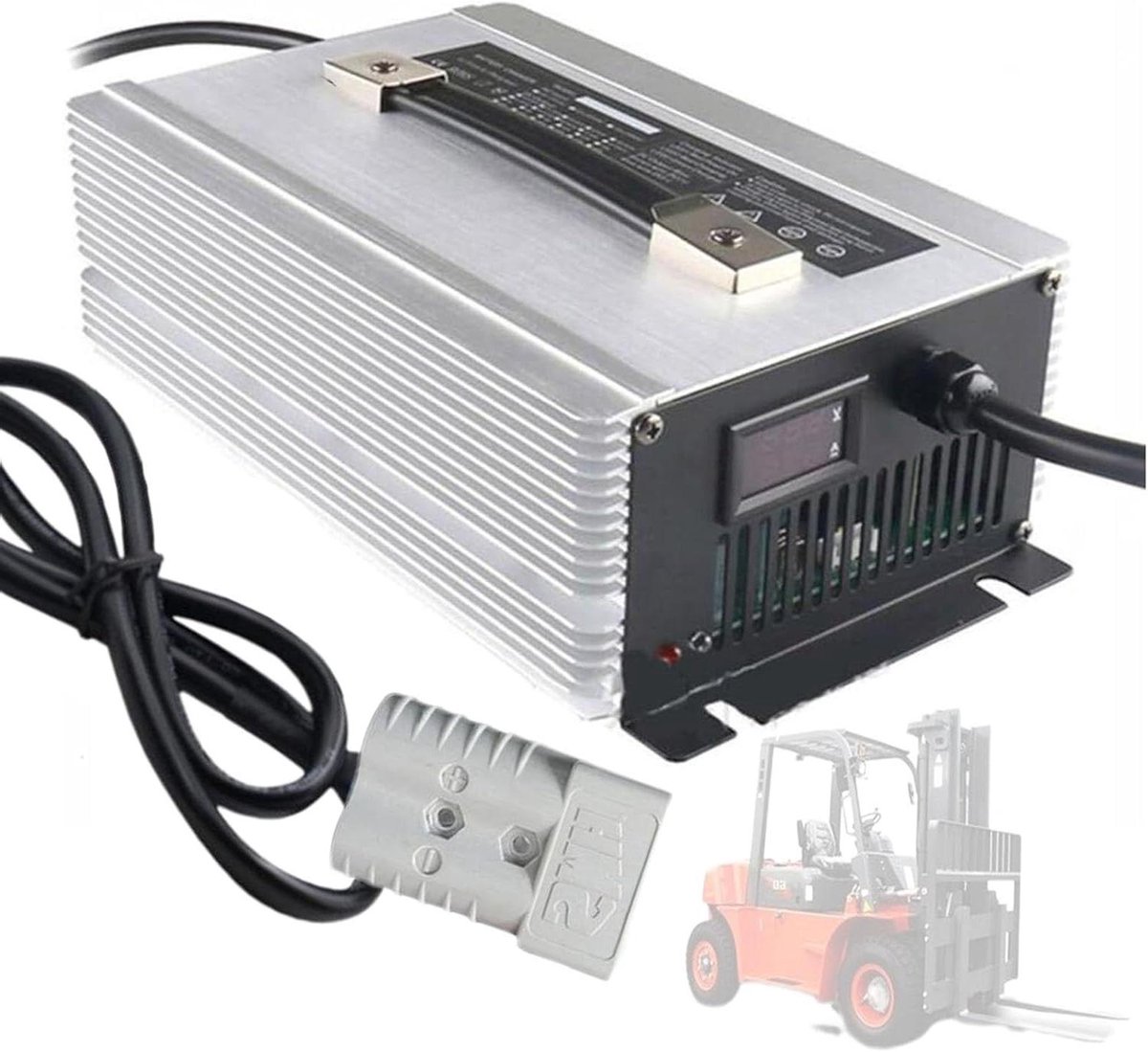 Heftruck Acculader - Stapelaar Lader - Batterij Opladen - 3-Traps Slimme Laadtechnologie - 36V 40A - Zilver
