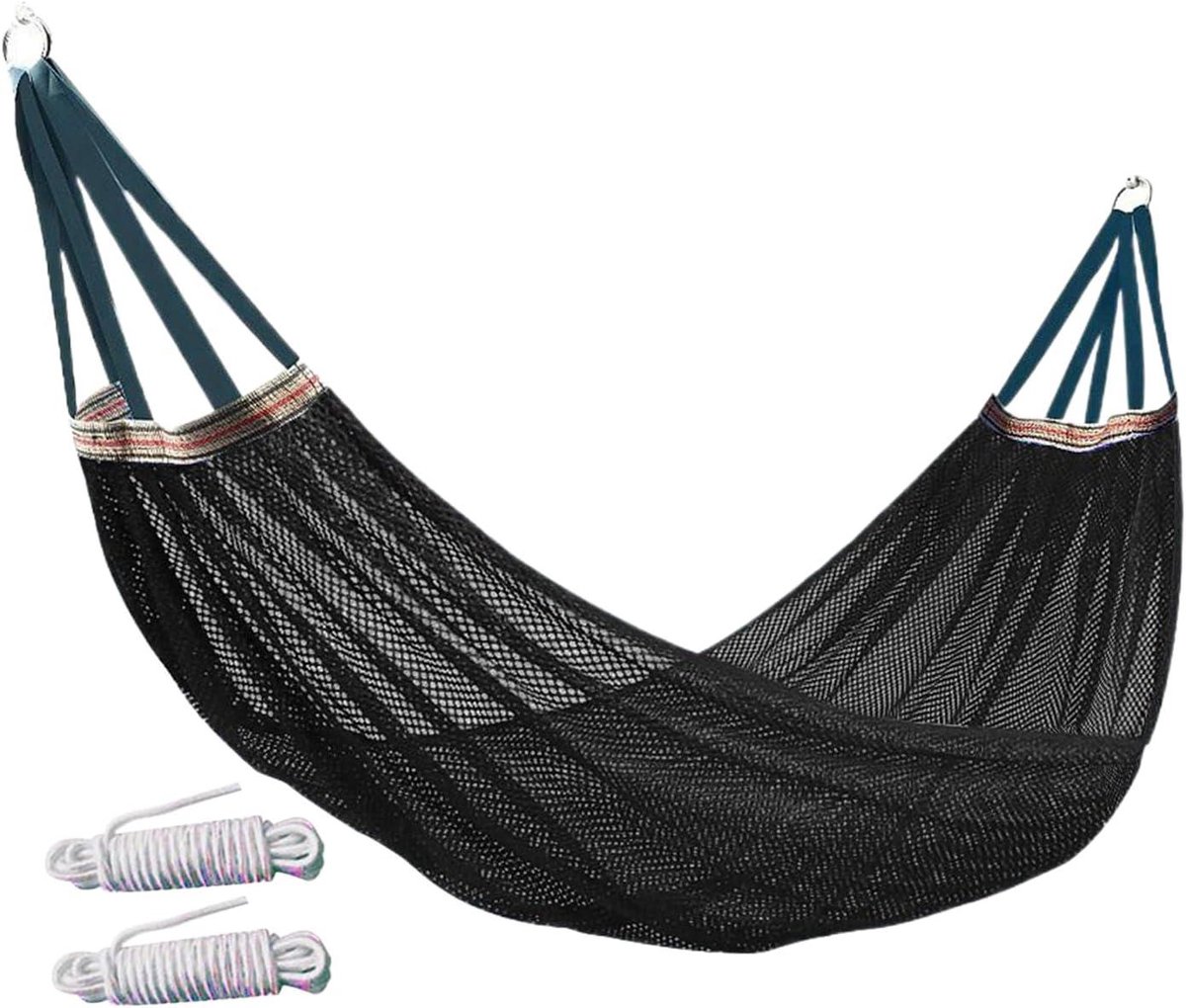 Camping Hangmat - Reishangmat Schommel - Outdoor Ontspanning - Heavy Duty Draagvermogen - 130 cm - Zwart