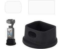 Siliconen Basisstandaard voor DJI Osmo Pocket 3, Antislip Draagbare Camera Stand met Gehard Glazen Schermbeschermer
