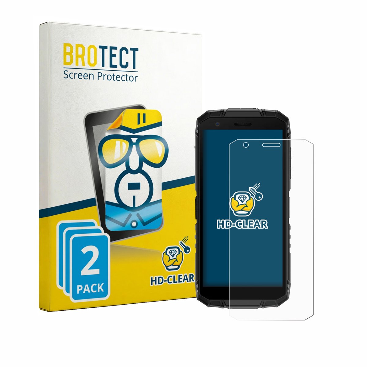 BROTECT - Screenprotector voor Doogee Fire 3 - Folie Beschermfolie transparant 2 Stuks
