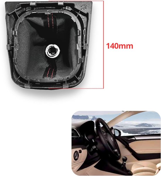 Schakelpook set - Pookknop manchet - Auto interieur - 6 versnellingen achteruit - N.v.t. - Zwart rood — afbeelding 5