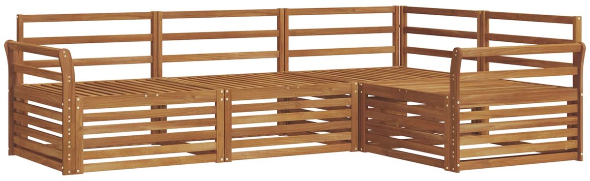 vidaXL Buiten - bank - set - 4 - st - 4-zits - Naturel - Massief - Acacia - Hout