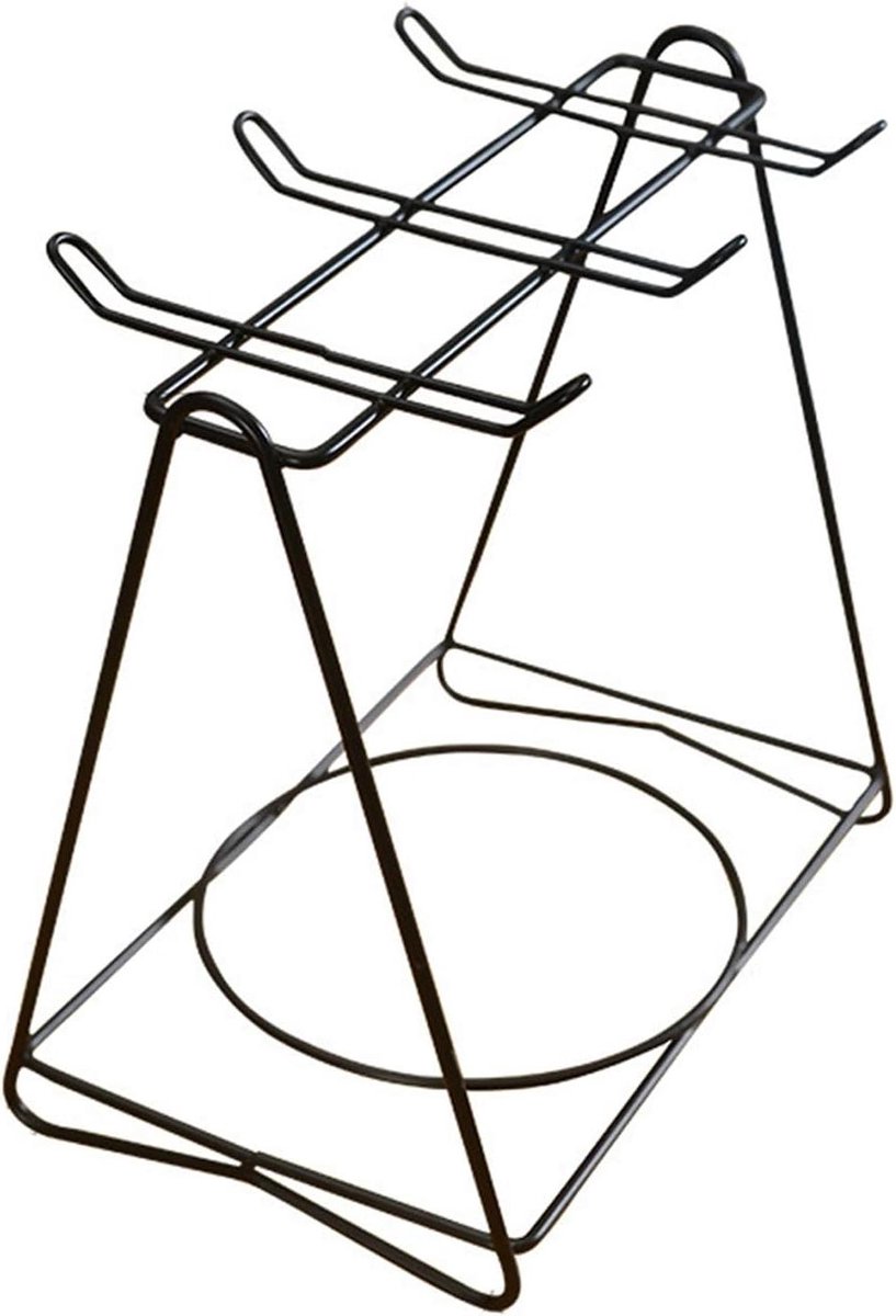 Koffiekop Opbergrek - Bekerhouder - Keuken Organiseren - Roestvrij Staal - 18.5 x 12 x 19 cm - Zwart