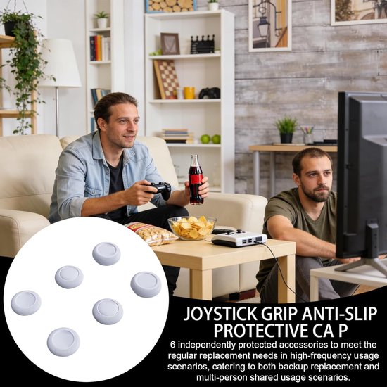 Joystick Grepen - Thumb Grips Controller - Verbeterde Controle - Antislip Vuilwerend - 6 Delige Set - Grijs — afbeelding 3