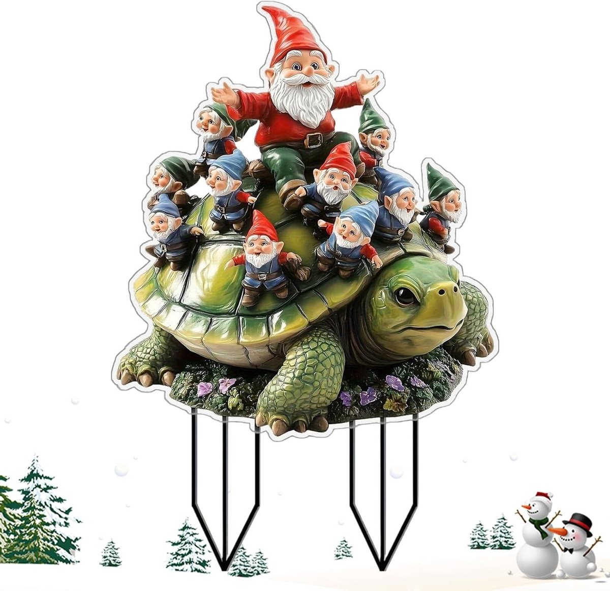 Tuinharingen Acryl - Steek Spikes Stokken - Tuin Decoratie - Platte Schildpad Figuur - 311 x 201 cm - Transparant
