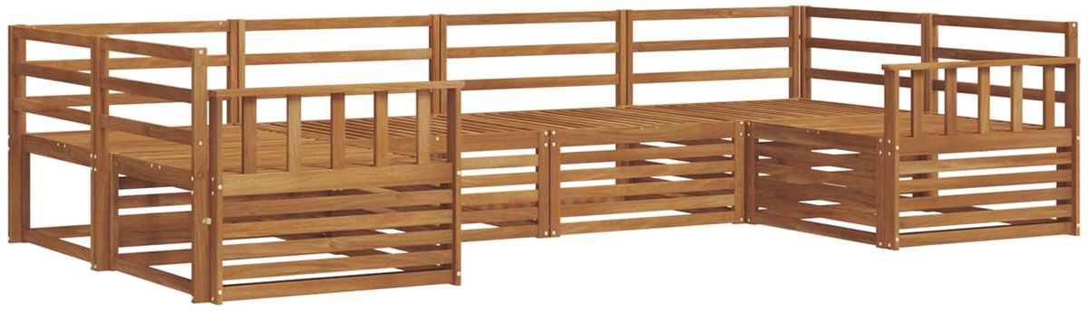 vidaXL Buiten - bank - set - 6 - st - 6-zits - Naturel - Massief - Acacia - Hout