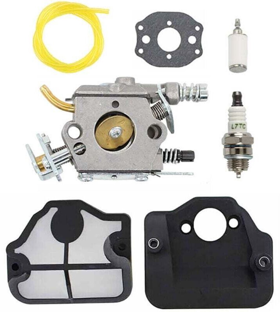 Carburateurrevisieset geschikt voor Husqvarna 36 41 136 137 137E 141 142 141LE 142E kettingzagen, XU, geschikt geschikt voor onderdeelnummers WT-834 WT-657 WT-285 WT-239 C1Q-W29E