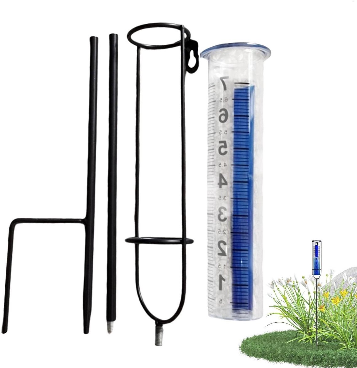 Regenmeter Tuin - Precipitatiemeter Meetinstrument - Waterstand Monitoren - Verstelbare Hoogte - 75 cm - Transparant