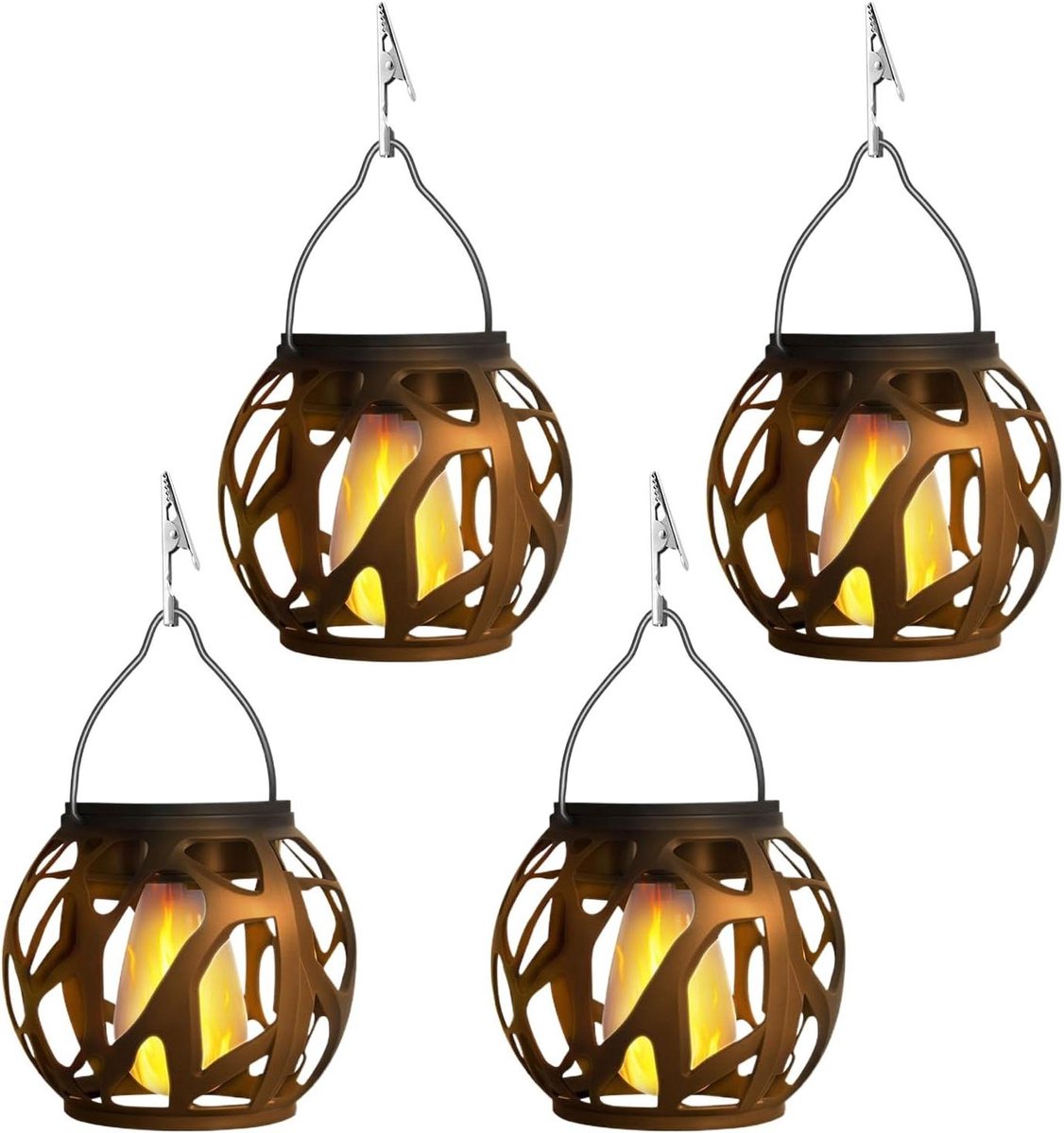 Zonne Lantaarns Buiten - Hanglampen Solar - Tuin Decoratie - Weerbestendig Ontwerp - 4 stu