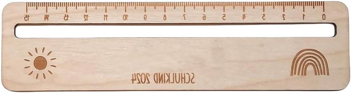 Leesstrips met gids - Houten liniaal Leestracker - Tekst volgen - Ergonomische grip - 20x6x1cm - Meerkleurig