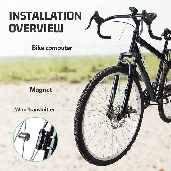 Fietscomputer - Fietskilometerteller - Snelheidsmeter - Kilometerteller Fiets - Bedrade Fietscomputer - Waterdicht - HD-snelheidsmeter - Achtergrondverlichting - 19 Functies - MTB-kilometerteller - voor MTB Racefiets - Zwart van Fietscomputer. — afbeelding 4