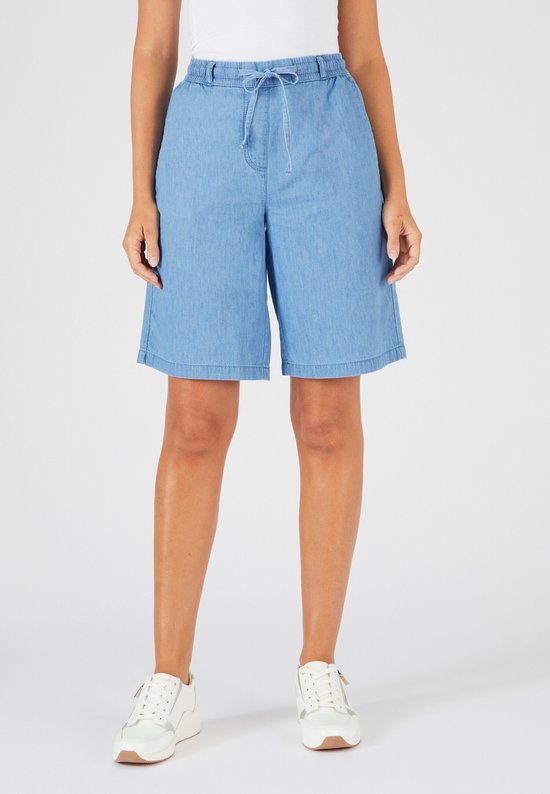 Damart - Bermuda en chambray - Femme - Blauw - Taille 42
