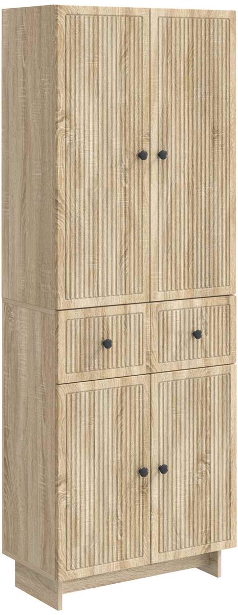 vidaXL Kast - Set - 2 - st - Bewerkt - hout Sonoma eiken