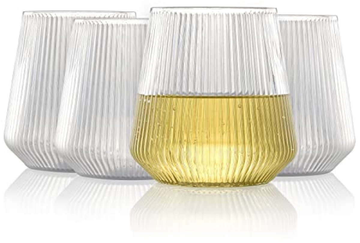 Tritan-kunststof wijnglazen set van 4 - 340 ml - BPA-vrij - vaatwasserbestendig - onbreekbaar - voor thuis, camping & feest