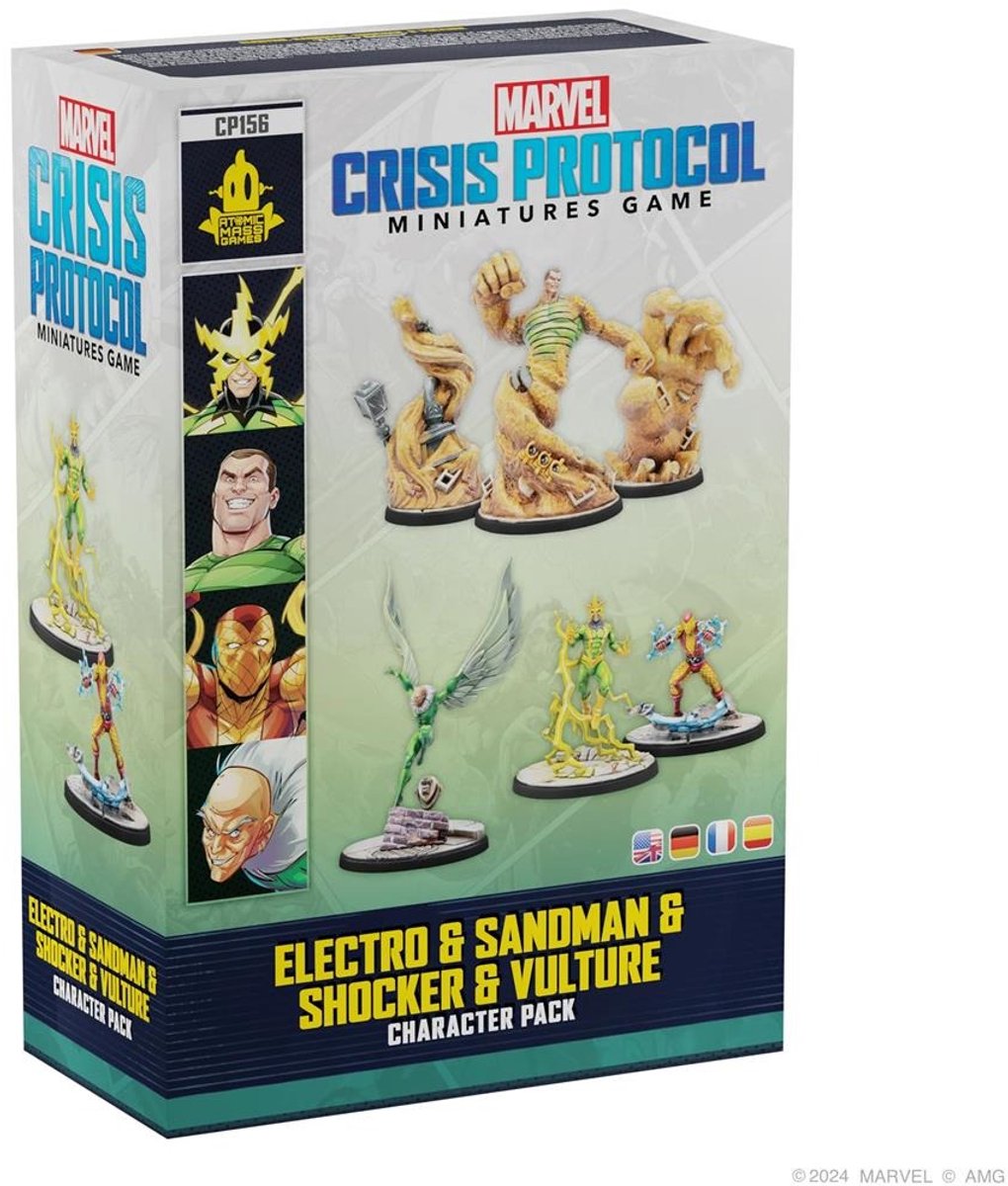 Atomic Mass Games Marvel speelset Electro Sandman Shocker Vulture miniaturen.