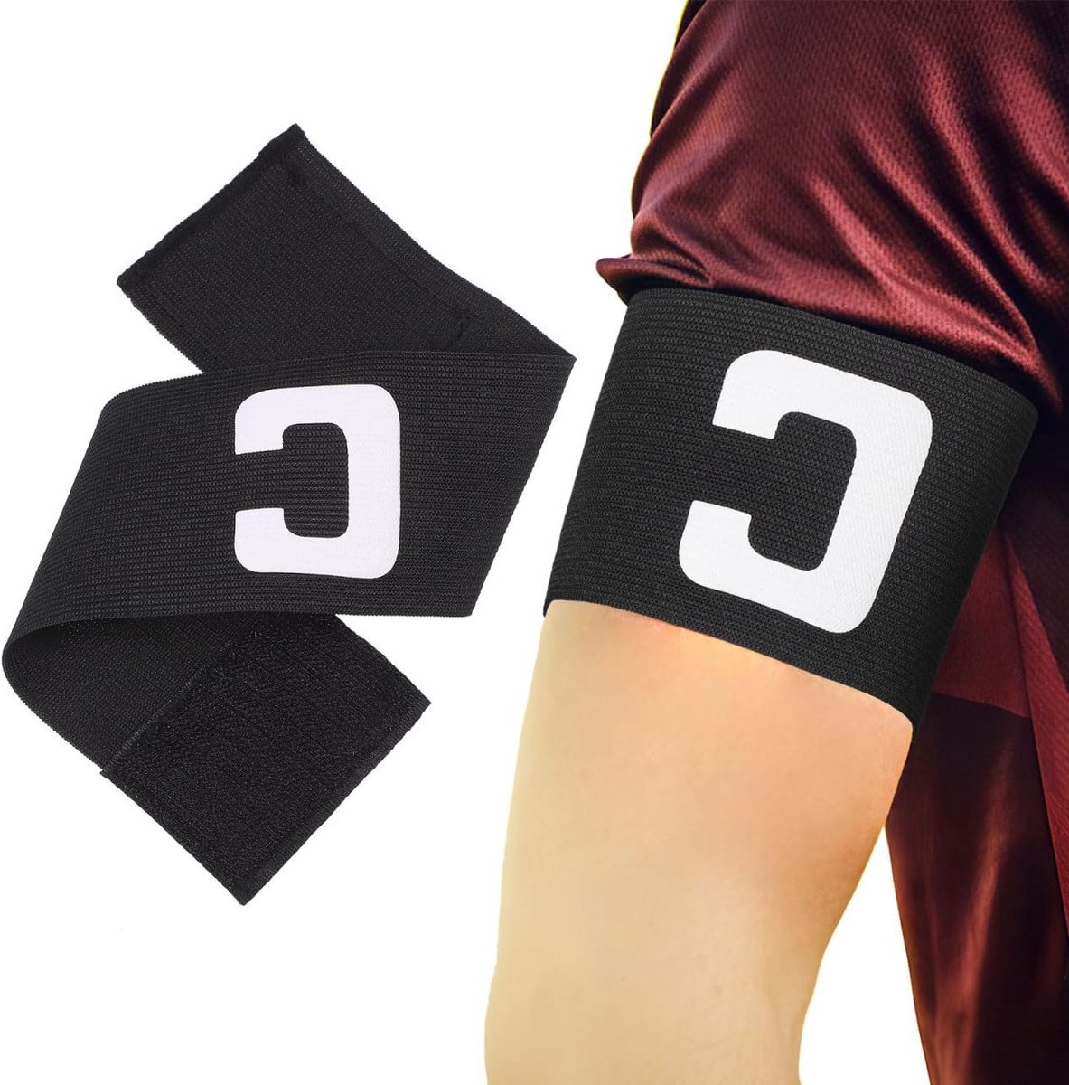 Captain Armband voor Voetbaltraining - Team Sportaccessoires - Zwart - 1 Stuk - Ideaal voor Captains en Coaches