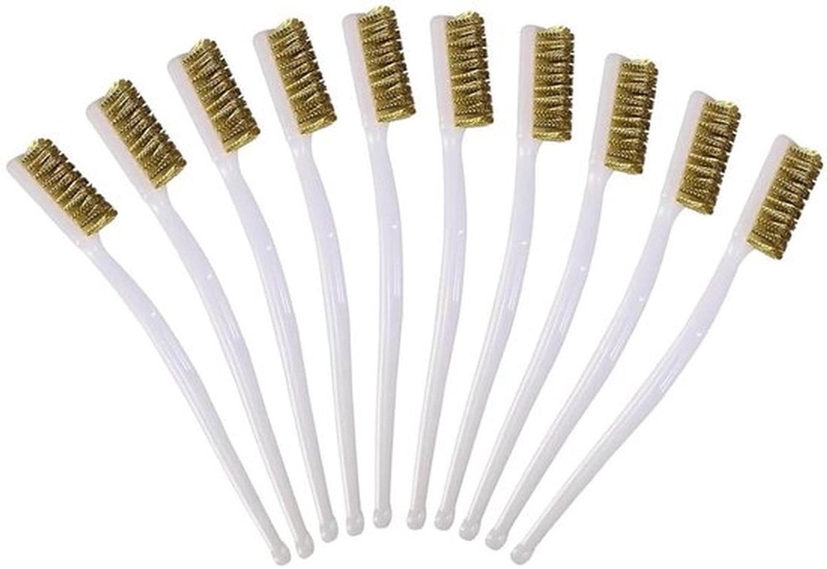 Messing grill- en reinigingsborstel (10 stuks) voor 3D-printers, frames, deuren en ramen - verwijder vuil, slakken en roest.