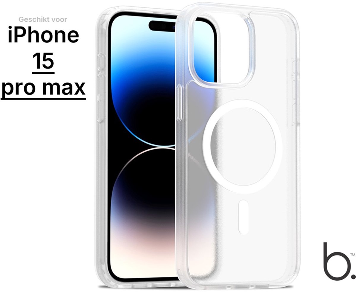 Brosendaal Hoesje - Geschikt voor Apple iPhone 15 Pro Max – Transparant – MagSafe-compatibel Telefoonhoesje – Ultradun en maximale Valbescherming