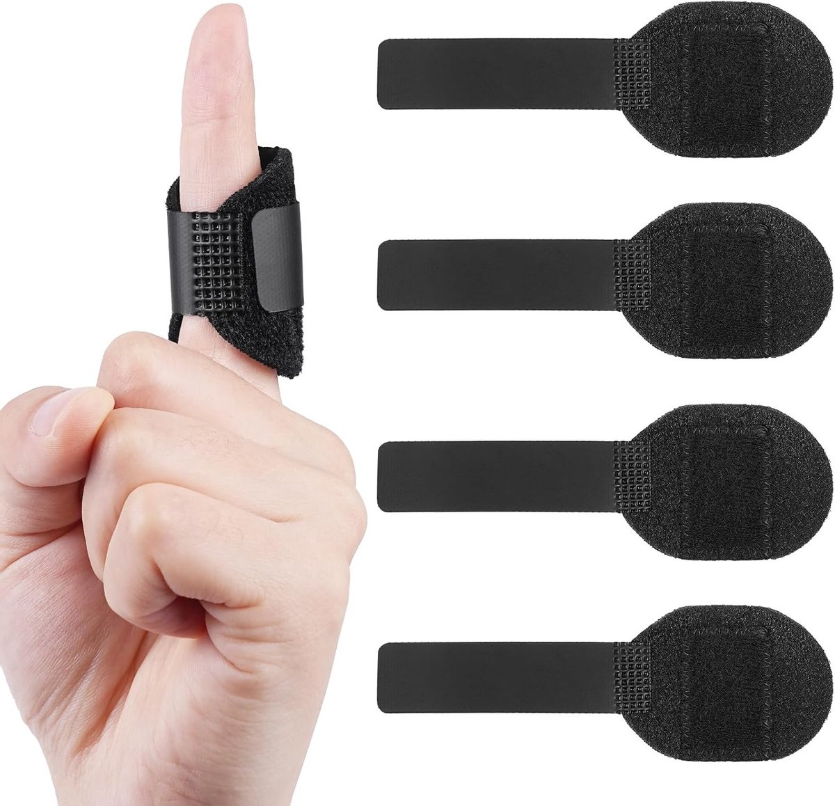 Verstelbare vingerspalk met afneembare metalen stang - 4 stuks handsteun voor sportblessures, vingerbescherming en stabiliteit bij volleybal, tennis en basketbal