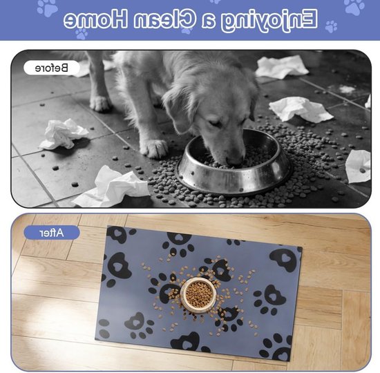Absorberende Voer Mat voor Honden en Katten 40x60cm, Waterdicht en Antislip, Ideaal voor Eten en Drinkbakken, Vlekbestendig en Sneldrogend — afbeelding 5