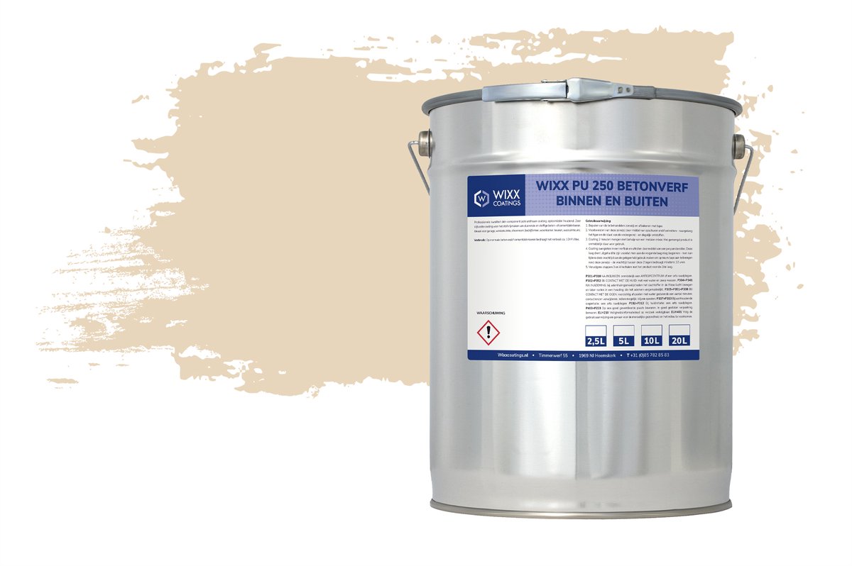 Wixx PU 250 Betonverf Buiten en Binnen - 20L - RAL 1015 | Ivoorwit