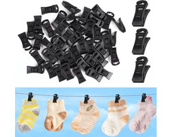60 stuks sokkenklemmen voor wasmachine en droger, sokken met sokkenclip, draagbare washaken, sokkenhouder met haken voor het drogen en bewaren van gepaarde sokken