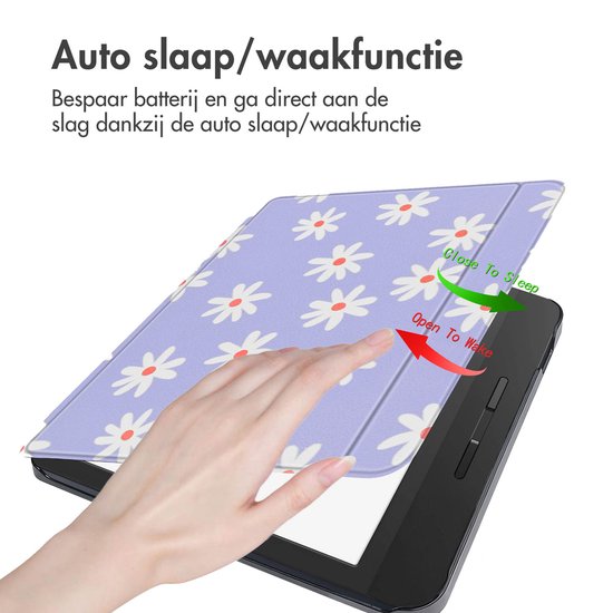 iMoshion Ereader Cover / Hoesje Geschikt voor Tolino Vision 5 - iMoshion Design Slim Hard Case Sleepcover Bookcase met stand - / Flowers Distance van iMoshion — afbeelding 2