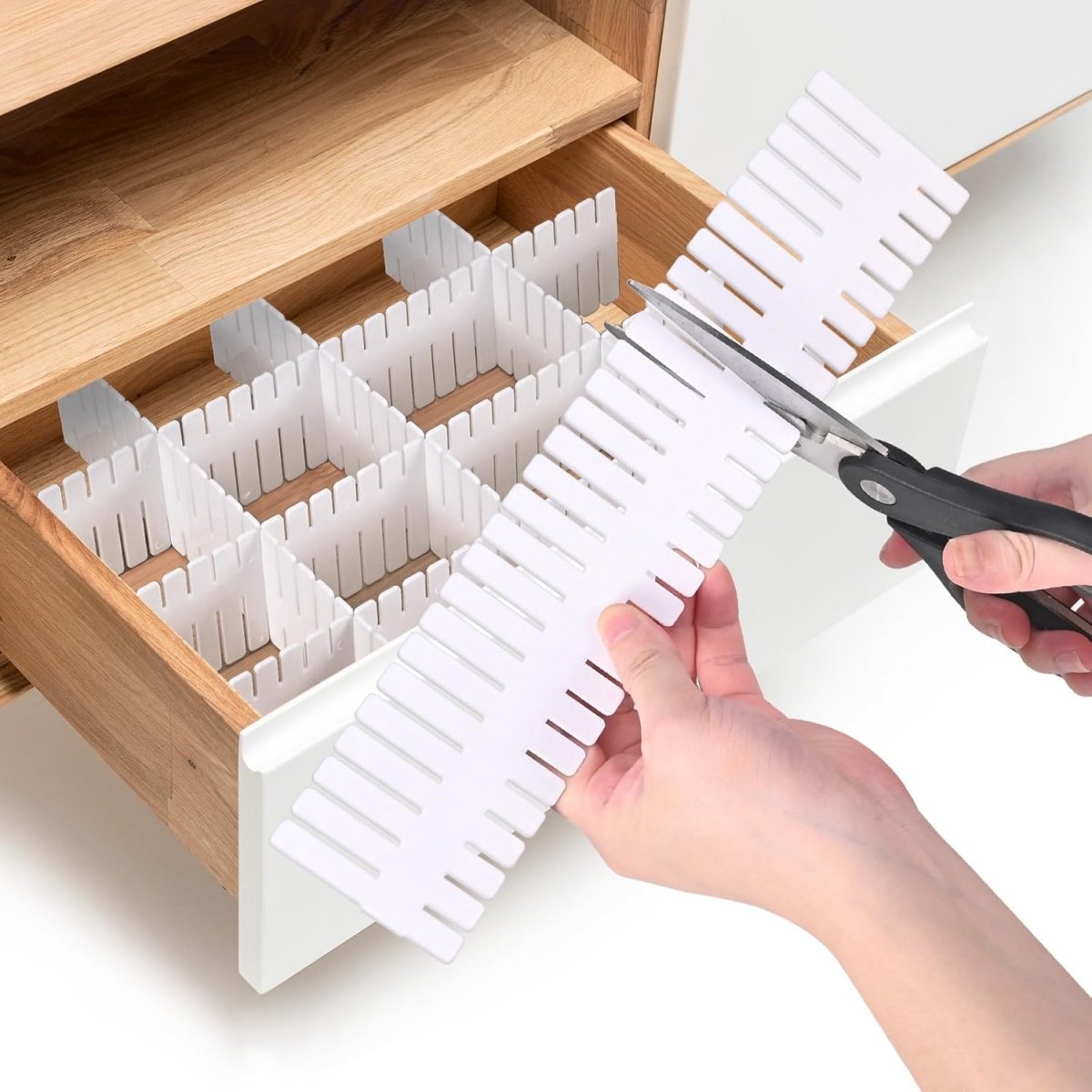 Cuhostki - Ladeverdeler - Pvc - Wit - 37*7Cm - 4 Stuks - Lade Organizer - Keuken Badkamer Kantoor