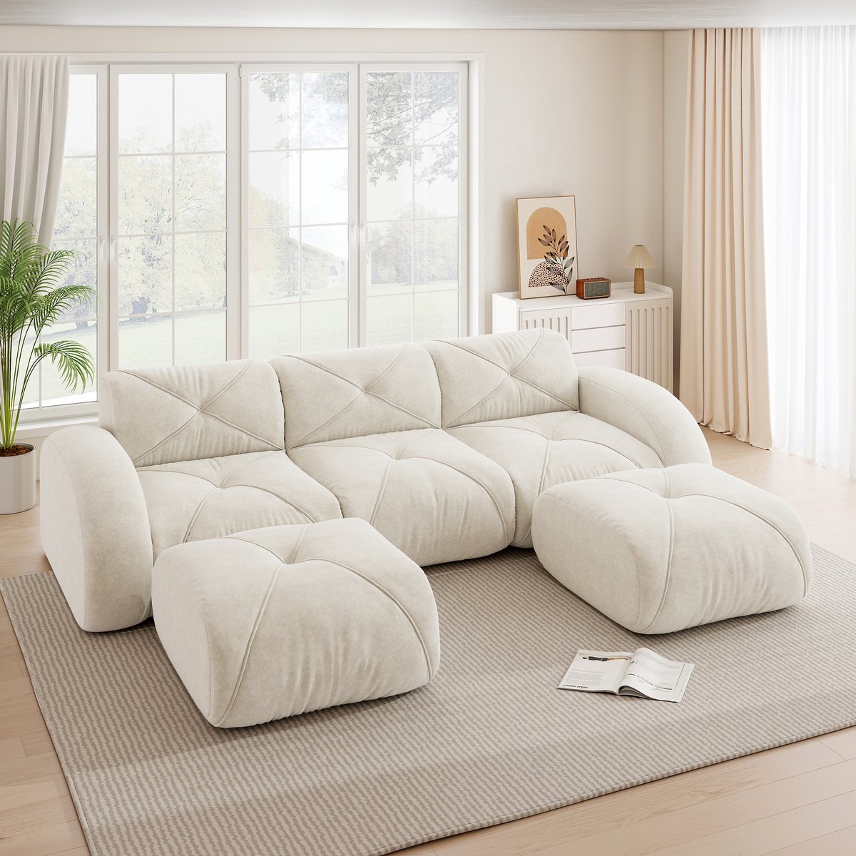 REDOM - Modulaire 3-zits Frameloze Bank - Flexibele opstelling - Moderne loungebank voor w