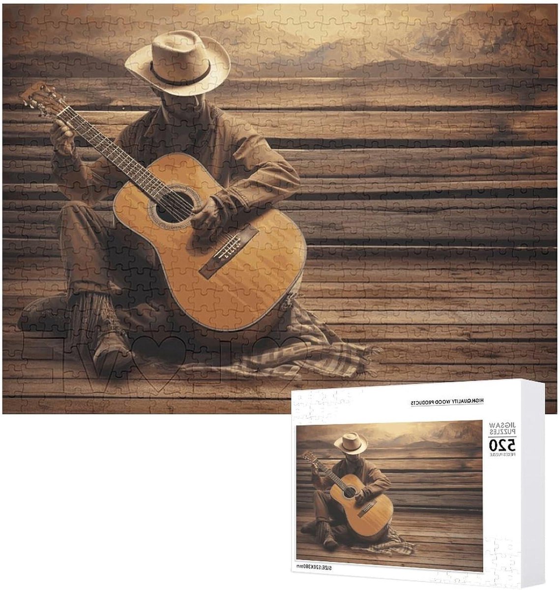 Houten Puzzel - Fotopuzzel - Quality Time - Gepersonaliseerd Ontwerp - 520 Stukjes - Wit