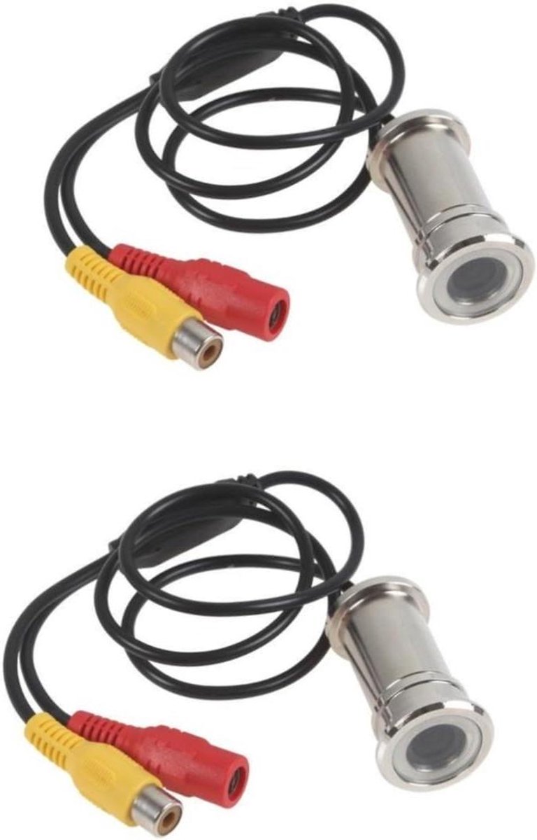 Deur Oog Camera - Kijkgaatje Viewer - Huis Beveiliging - Bedrade Videocamera - 2 Stuks - Zilverkleurig