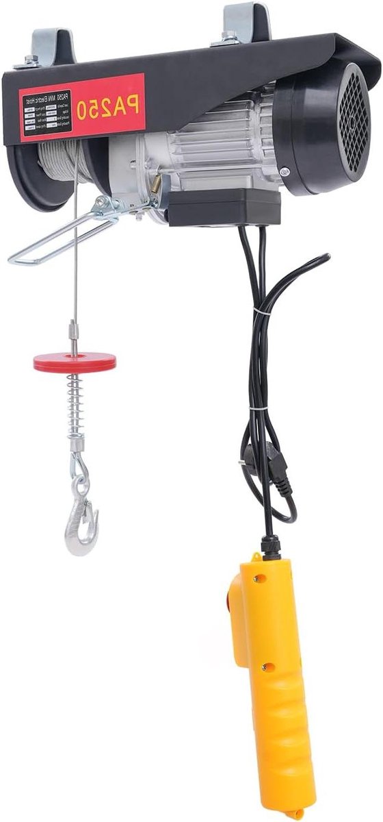Elektrische Lier - Motorlier Takel - Zware Lasten Hefen - Dubbele Hefmodi - 250 kg Capaciteit - Zwart Zilver