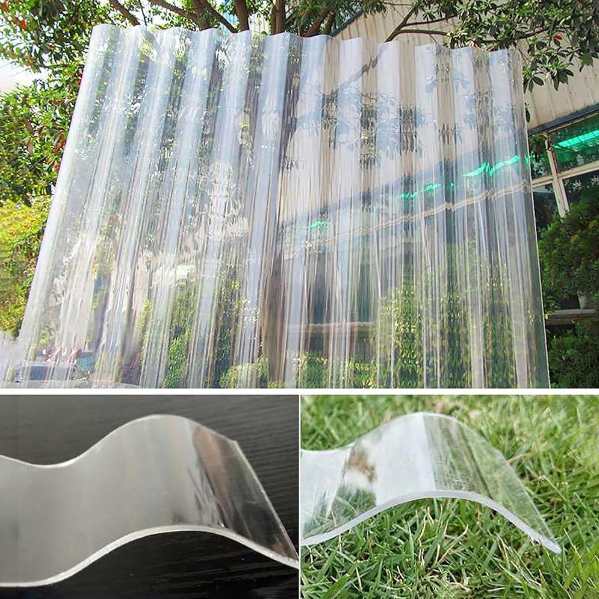 Golfplaten Dakbedekking - Transparante Platen - Buitenruimte Bedekken - Slagvast Glasvezel - 008 Inch Dik - Transparant