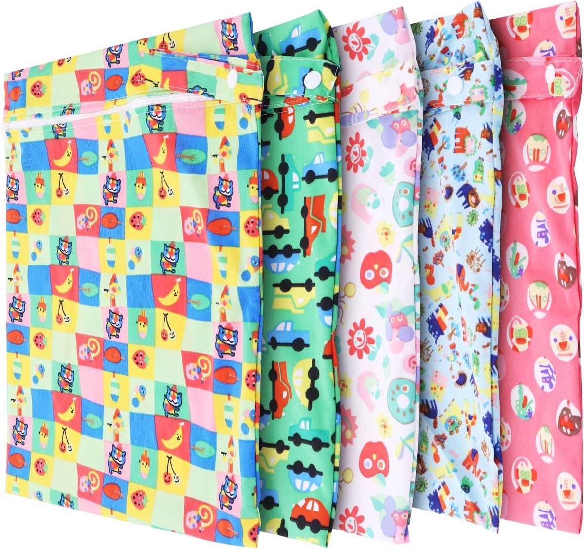 Waterdichte Organizer Tas, 5 Stuks, voor Luiers en Reizen, Ideaal voor Strand, Zwembad en Gym, Multicolor en Wasbaar